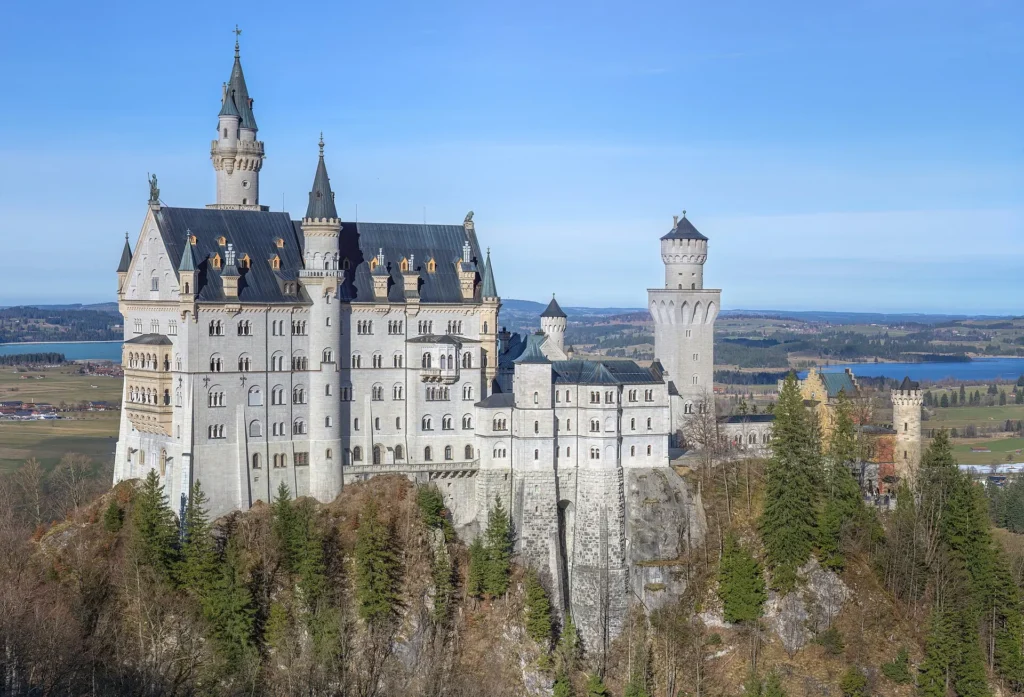 Neuschwanstein Castle for Bavaria route planning on a Germany tourist map