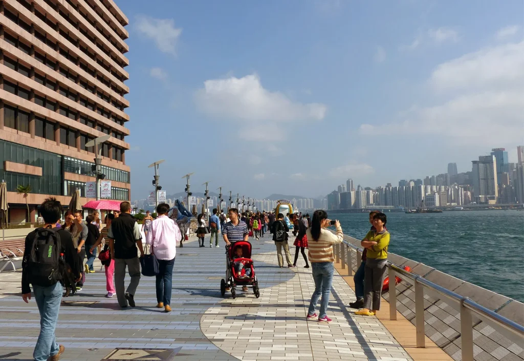Tsim Sha Tsui Promenade for Kowloon walking routes on a Hong Kong tourist map