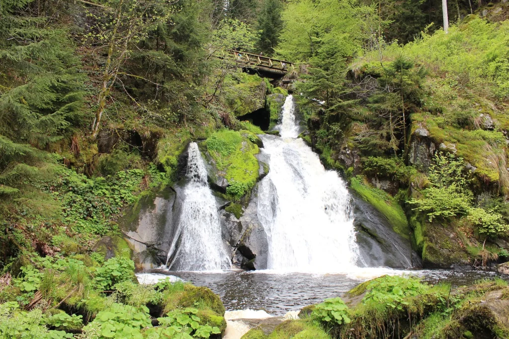 Triberg Waterfalls on a Black Forest tourist map route