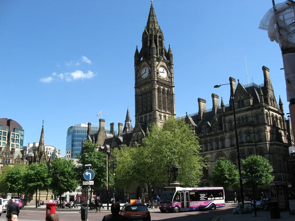 Manchester Town Hall and Albert Square for a city centre tourist map route