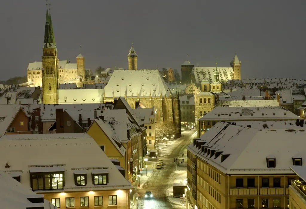 Nuremberg Imperial Castle and old town for walking map planning