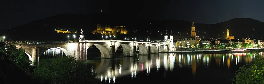 Heidelberg Castle and the Old Bridge above the Neckar river
