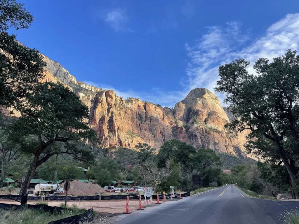 Zion Canyon Scenic Drive shuttle corridor on a Zion National Park map