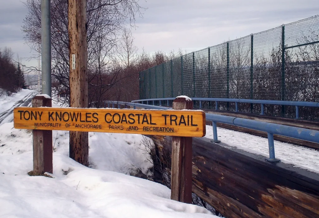 Tony Knowles Coastal Trail beside the Anchorage shoreline