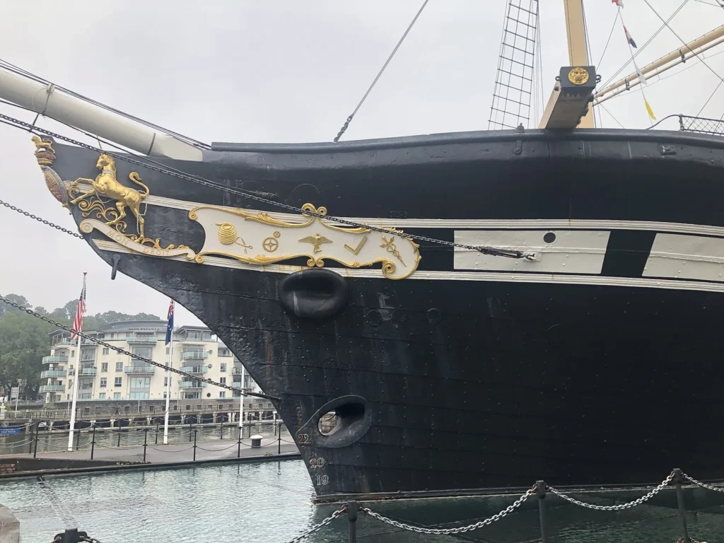 Bow of SS Great Britain in Bristol's Great Western Dockyard