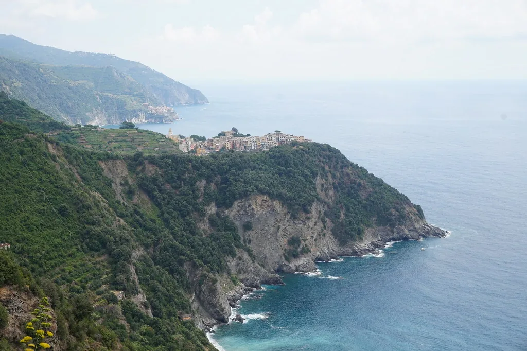 Cinque Terre village seen from a trail