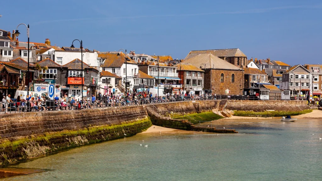 St Ives harbour promenade in Cornwall