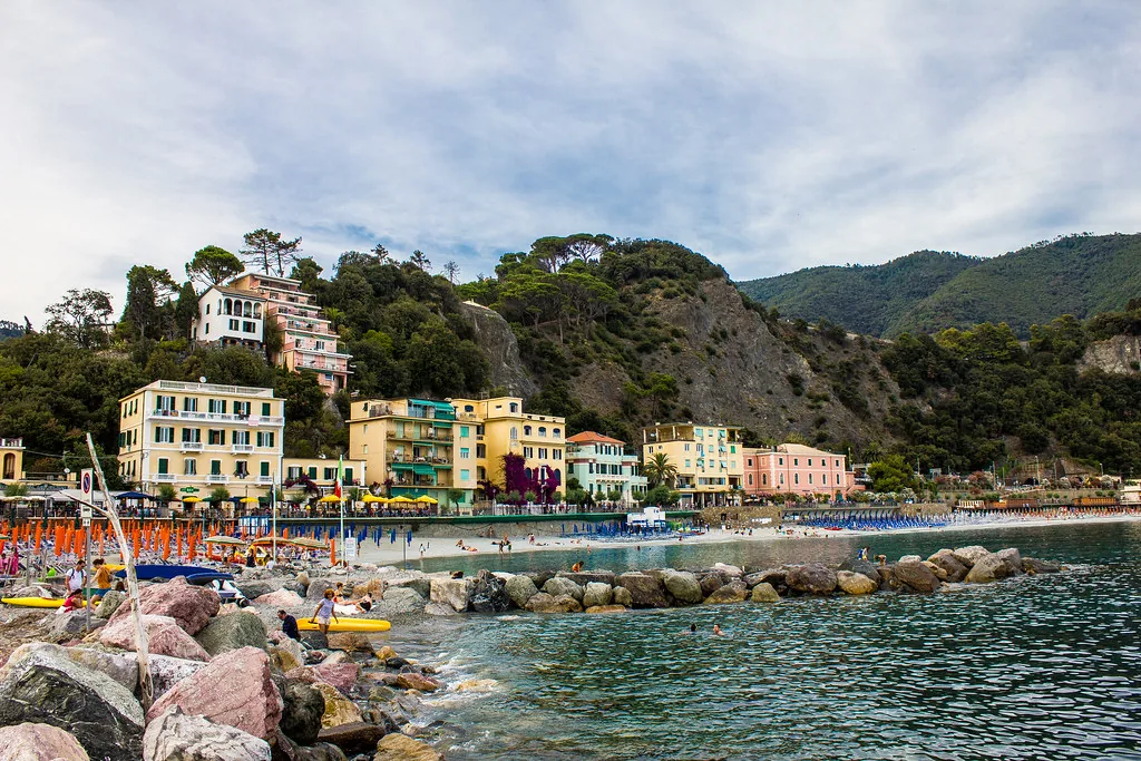 Fegina beach in front of Monterosso railway station