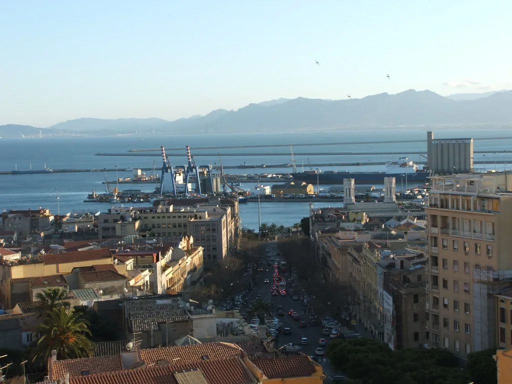 Cagliari port in Sardinia
