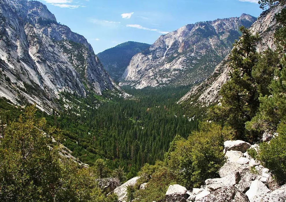 Deep canyon and granite cliffs in Sequoia and Kings Canyon